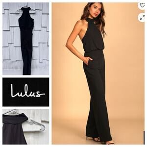 Lulus Moment for‎ Life Black Halter Jumpsuit XS